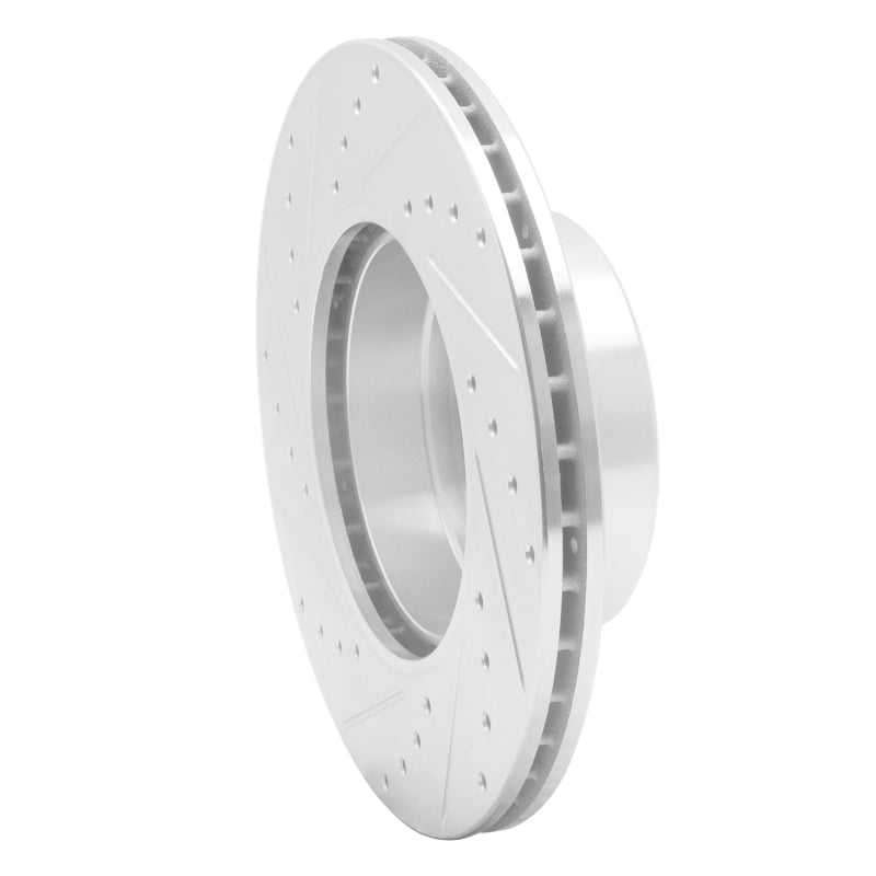 R1 96-03 BMW 528I Front Right Drilled & Slotted Silver Brake Rotor-Brake Rotors - Slot & Drilled-Grocery Getter Performance