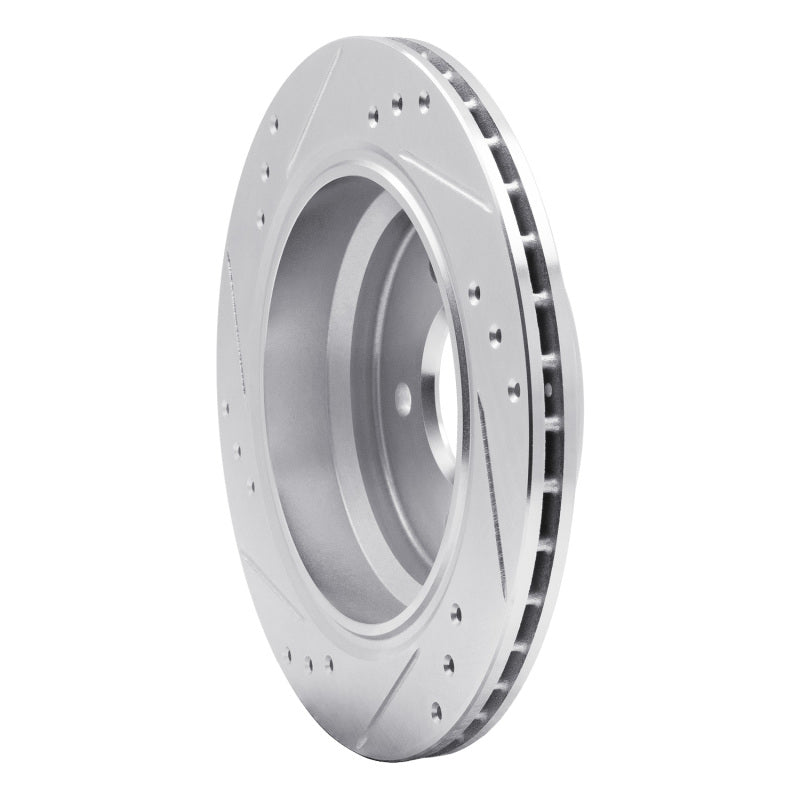 R1 96-03 BMW 528I Rear Right Drilled & Slotted Silver Brake Rotor-Brake Rotors - Slot & Drilled-Grocery Getter Performance