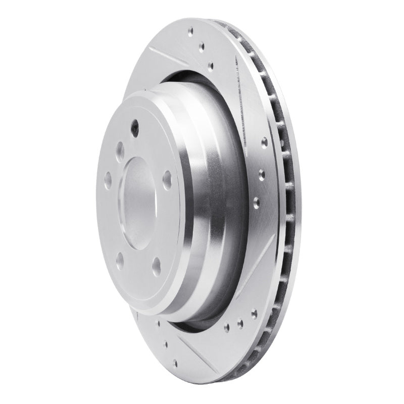 R1 96-03 BMW 528I Rear Right Drilled & Slotted Silver Brake Rotor-Brake Rotors - Slot & Drilled-Grocery Getter Performance