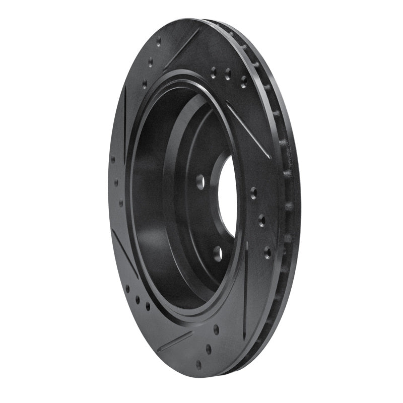 R1 96-03 BMW 540I Rear Right Drilled & Slotted Black Brake Rotor-Brake Rotors - Slot & Drilled-Grocery Getter Performance