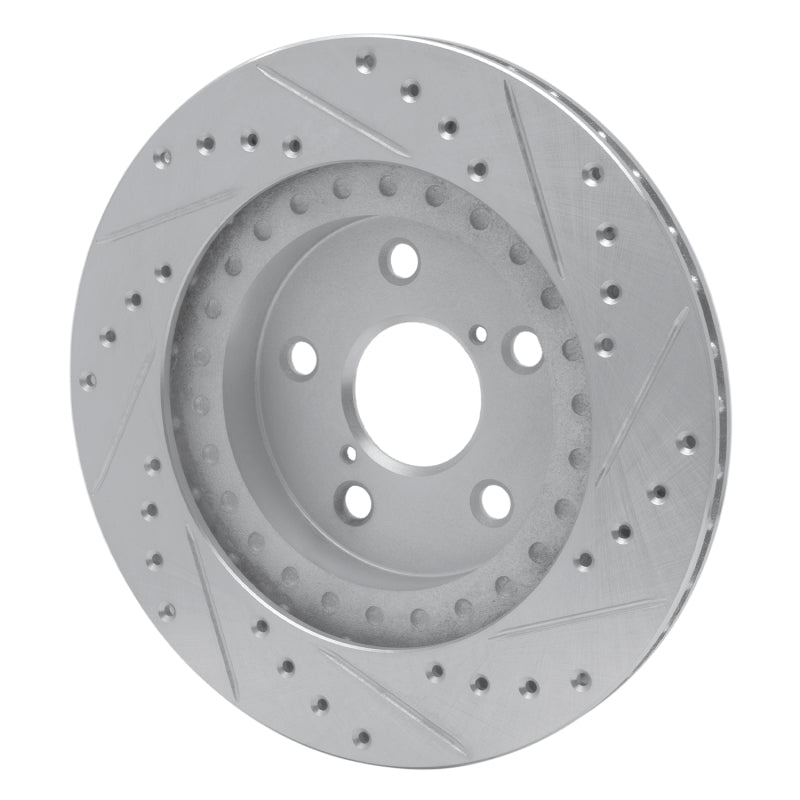 R1 96-03 Toyota RAV4 Front Left Drilled & Slotted Silver Brake Rotor-Brake Rotors - Slot & Drilled-Grocery Getter Performance