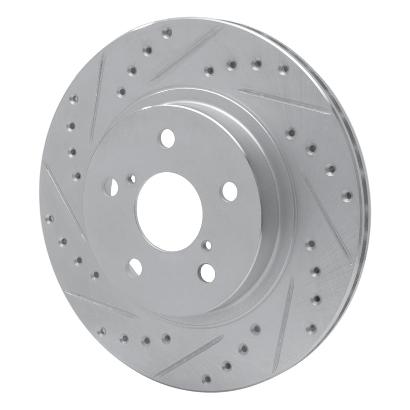 R1 96-03 Toyota RAV4 Front Left Drilled & Slotted Silver Brake Rotor-Brake Rotors - Slot & Drilled-Grocery Getter Performance
