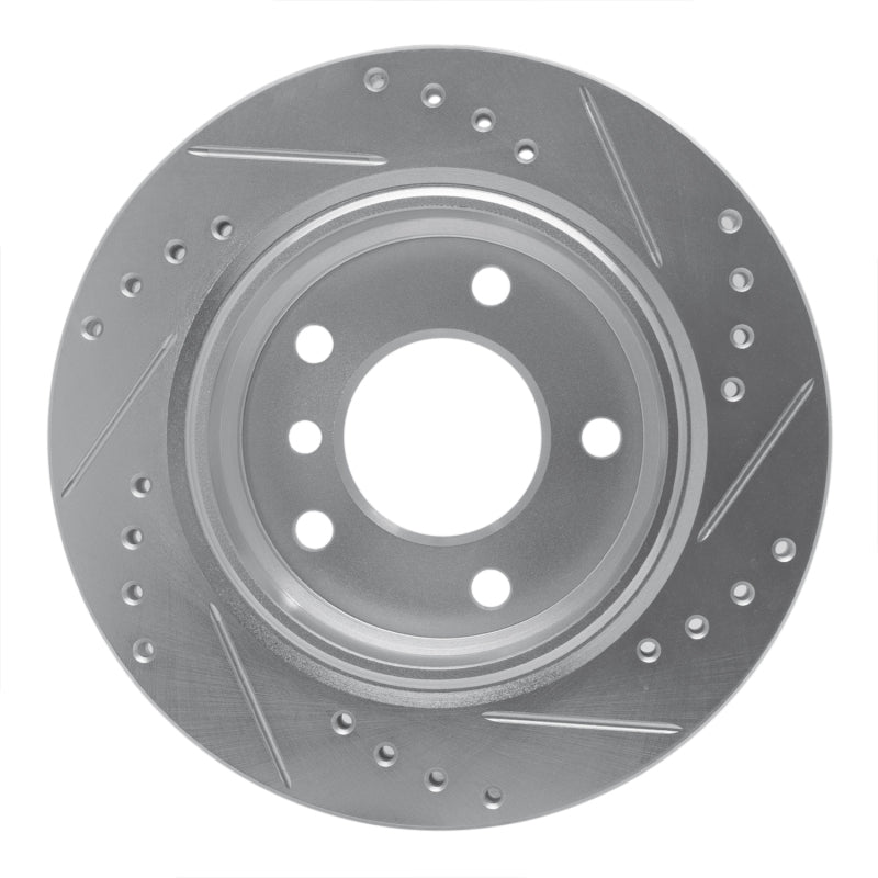 R1 96-05 BMW 323CI Rear Left Drilled & Slotted Silver Brake Rotor-Brake Rotors - Slot & Drilled-Grocery Getter Performance
