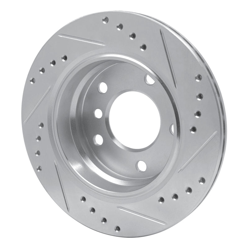 R1 96-05 BMW 323CI Rear Left Drilled & Slotted Silver Brake Rotor-Brake Rotors - Slot & Drilled-Grocery Getter Performance