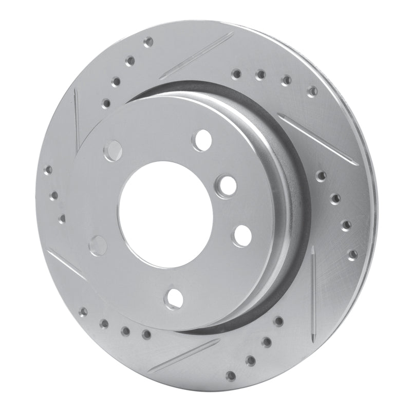 R1 96-05 BMW 323CI Rear Left Drilled & Slotted Silver Brake Rotor-Brake Rotors - Slot & Drilled-Grocery Getter Performance