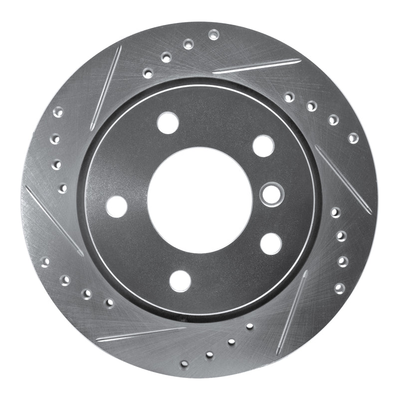 R1 96-05 BMW 323CI Rear Left Drilled & Slotted Silver Brake Rotor-Brake Rotors - Slot & Drilled-Grocery Getter Performance