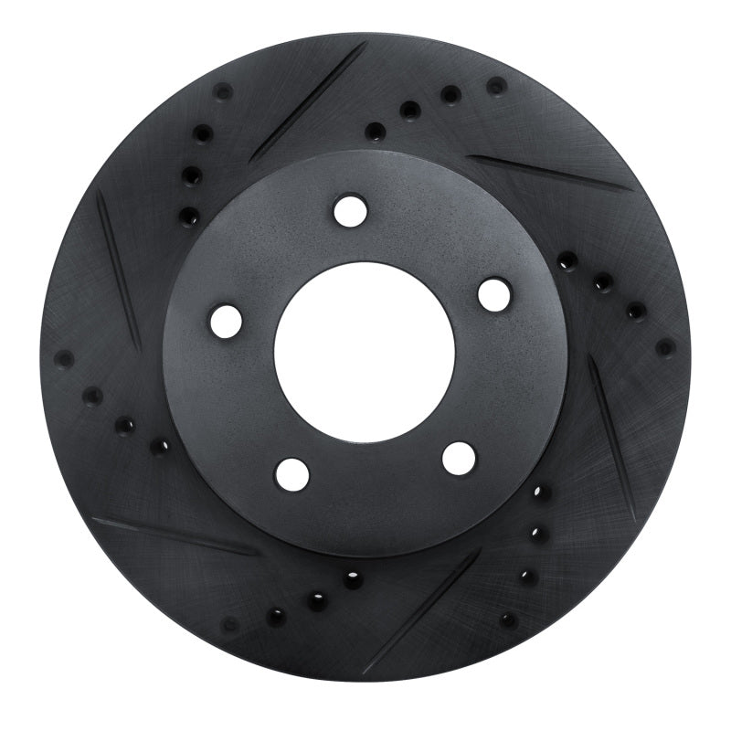 R1 96-98 Mazda MPV Front Left Drilled & Slotted Black Brake Rotor-Brake Rotors - Slot & Drilled-Grocery Getter Performance