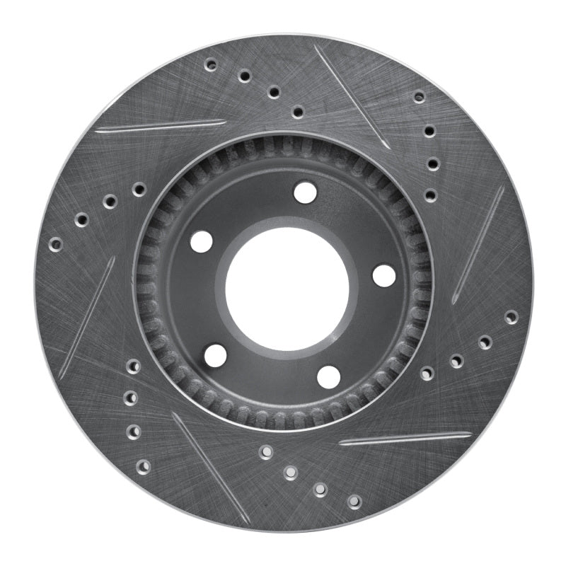 R1 96-98 Mazda MPV Front Left Drilled & Slotted Silver Brake Rotor-Brake Rotors - Slot & Drilled-Grocery Getter Performance