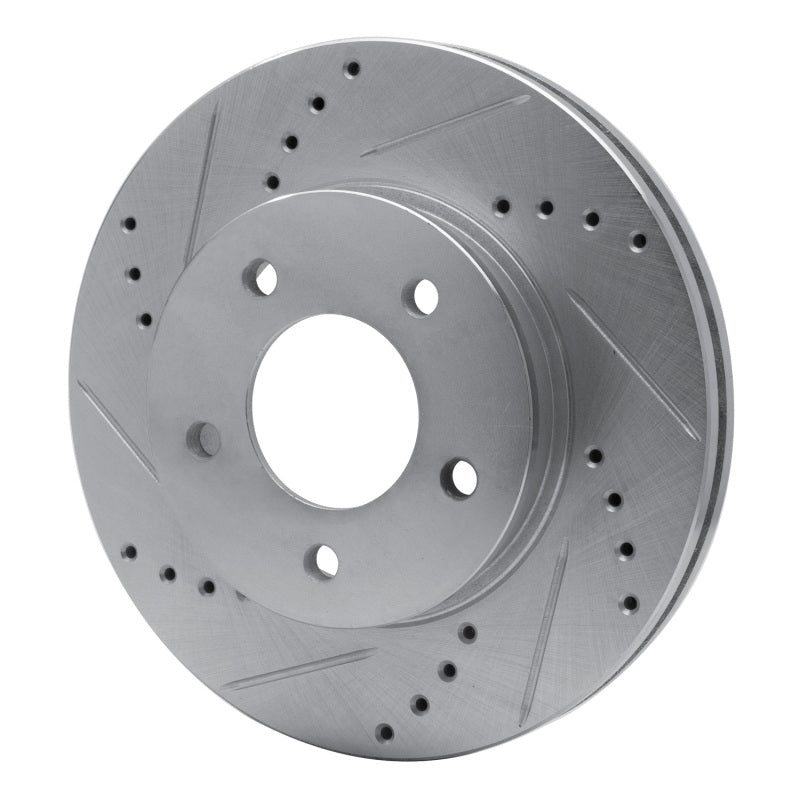 R1 96-98 Mazda MPV Front Left Drilled & Slotted Silver Brake Rotor-Brake Rotors - Slot & Drilled-Grocery Getter Performance