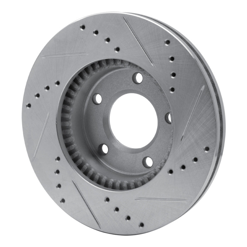 R1 96-98 Mazda MPV Front Left Drilled & Slotted Silver Brake Rotor-Brake Rotors - Slot & Drilled-Grocery Getter Performance