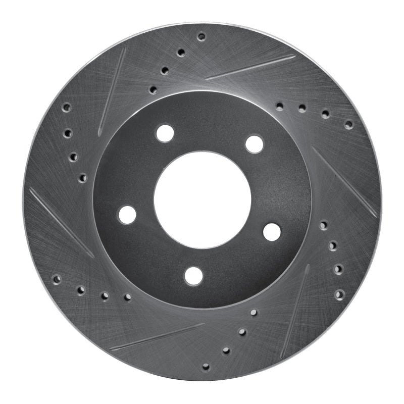 R1 96-98 Mazda MPV Front Left Drilled & Slotted Silver Brake Rotor-Brake Rotors - Slot & Drilled-Grocery Getter Performance