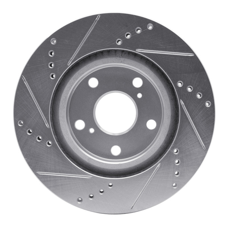 R1 96-98 Mazda MPV Front Right Drilled & Slotted Silver Brake Rotor-Brake Rotors - Slot & Drilled-Grocery Getter Performance