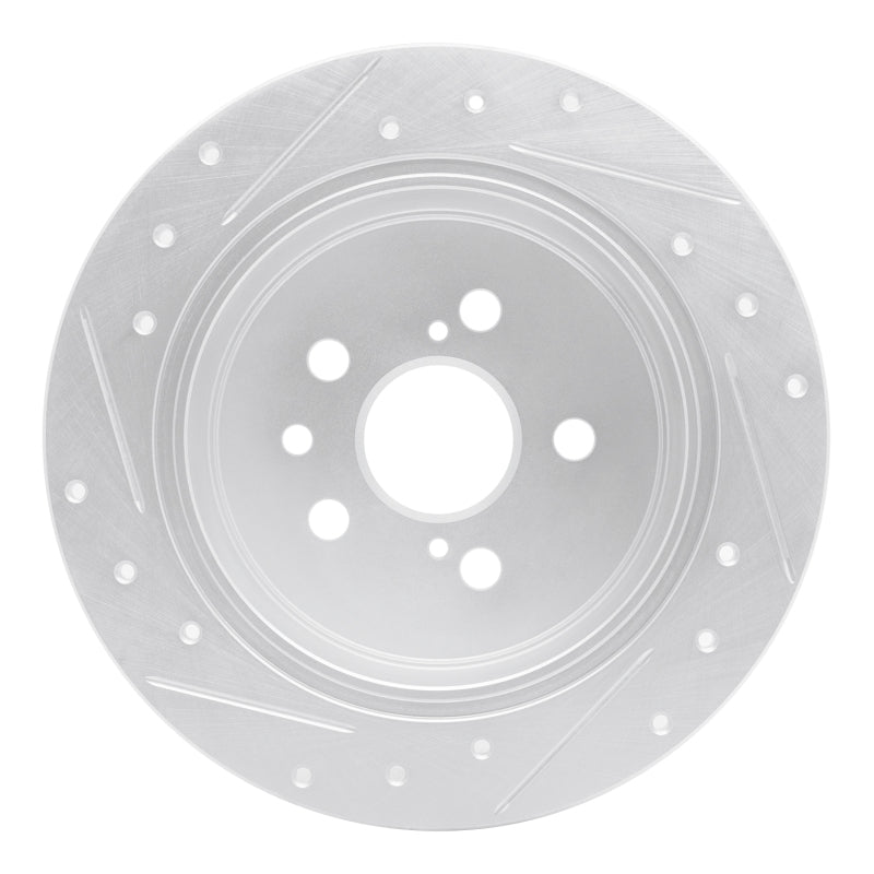 R1 96-99 Toyota Celica Rear Right Drilled & Slotted Silver Brake Rotor-Brake Rotors - Slot & Drilled-Grocery Getter Performance