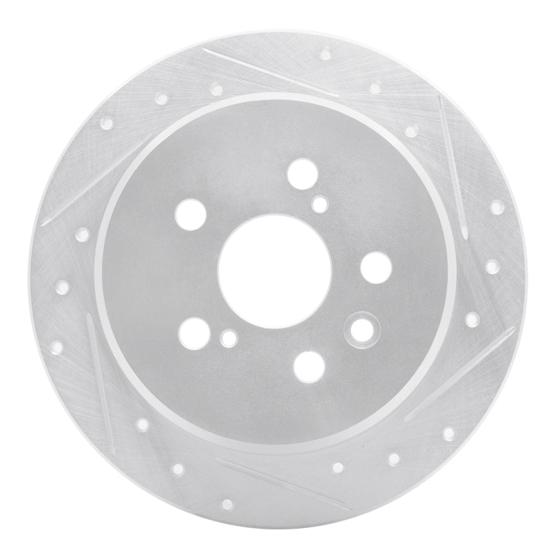 R1 96-99 Toyota Celica Rear Right Drilled & Slotted Silver Brake Rotor-Brake Rotors - Slot & Drilled-Grocery Getter Performance