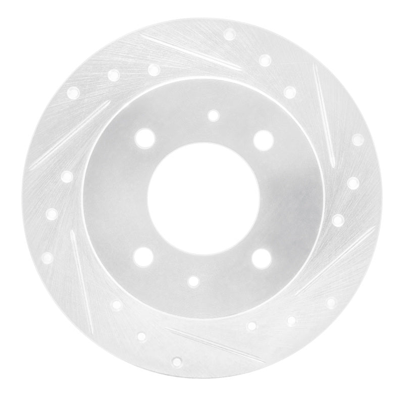 R1 97-06 Hyundai Elantra Rear Right Drilled & Slotted Silver Brake Rotor-Brake Rotors - Slot & Drilled-Grocery Getter Performance