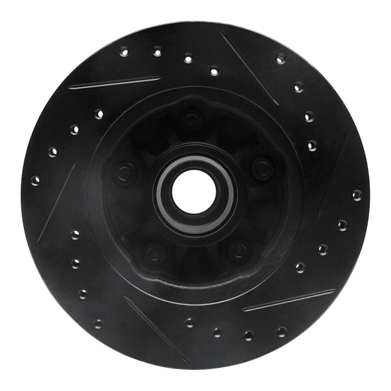 R1 98-02 Ford Ranger (USA/Canada) Front Left Drilled & Slotted Black Brake Rotor-Brake Rotors - Slot & Drilled-Grocery Getter Performance