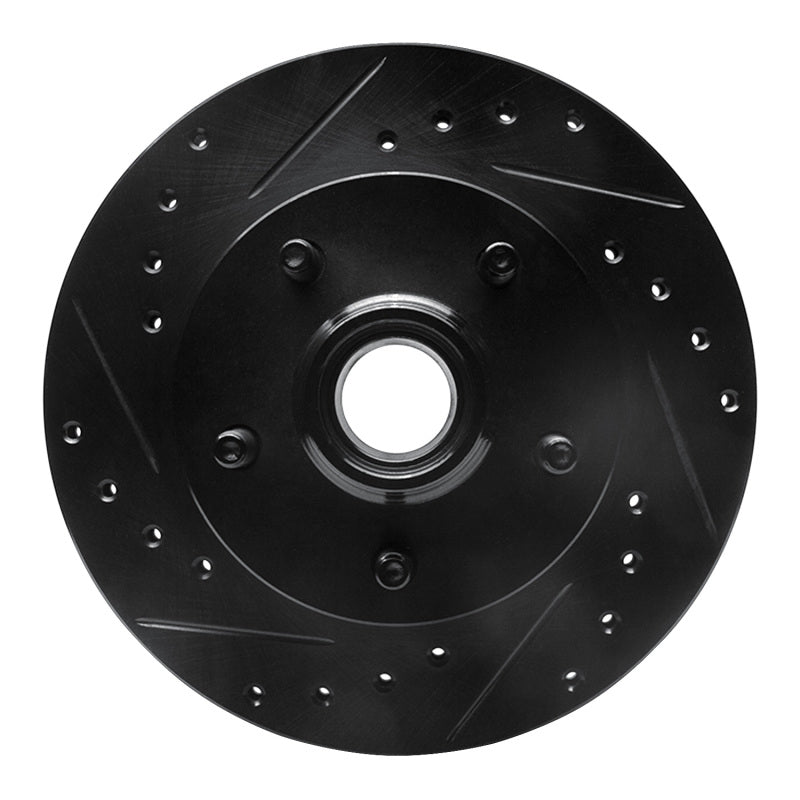 R1 98-02 Ford Ranger (USA/Canada) Front Left Drilled & Slotted Black Brake Rotor-Brake Rotors - Slot & Drilled-Grocery Getter Performance