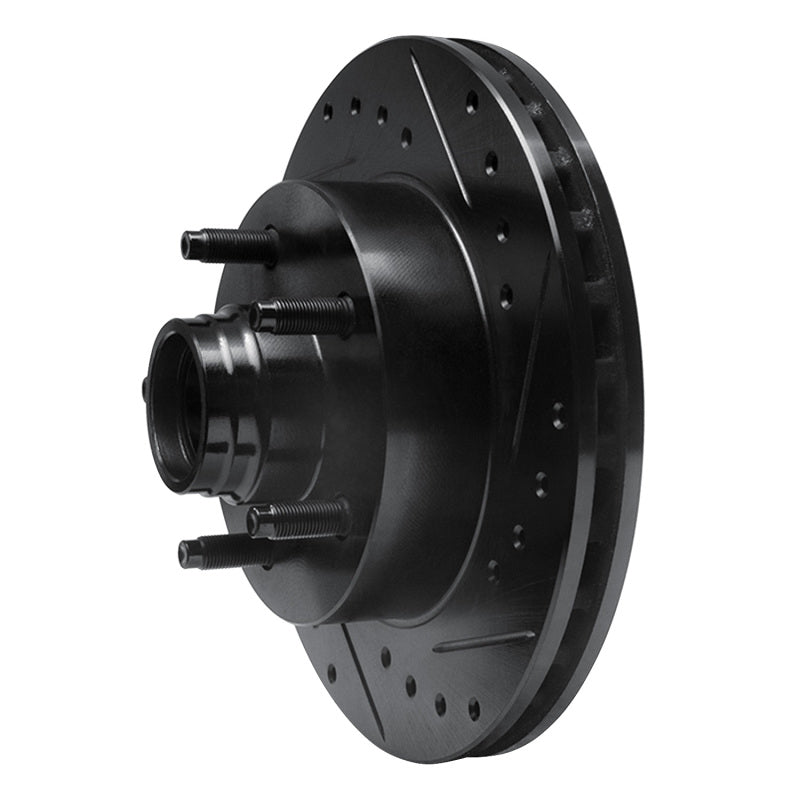 R1 98-02 Ford Ranger (USA/Canada) Front Right Drilled & Slotted Black Brake Rotor-Brake Rotors - Slot & Drilled-Grocery Getter Performance