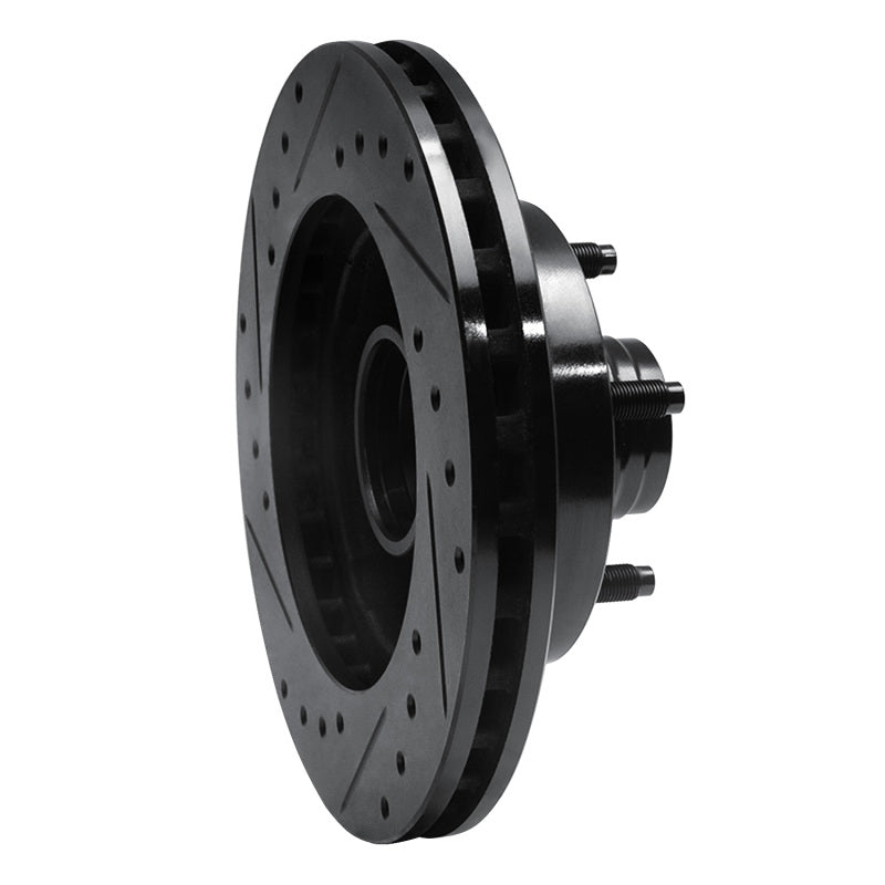 R1 98-02 Ford Ranger (USA/Canada) Front Right Drilled & Slotted Black Brake Rotor-Brake Rotors - Slot & Drilled-Grocery Getter Performance