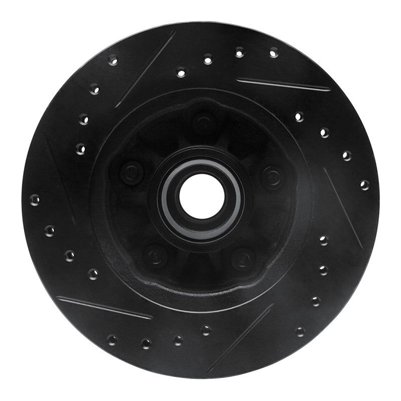 R1 98-02 Ford Ranger (USA/Canada) Front Right Drilled & Slotted Black Brake Rotor-Brake Rotors - Slot & Drilled-Grocery Getter Performance