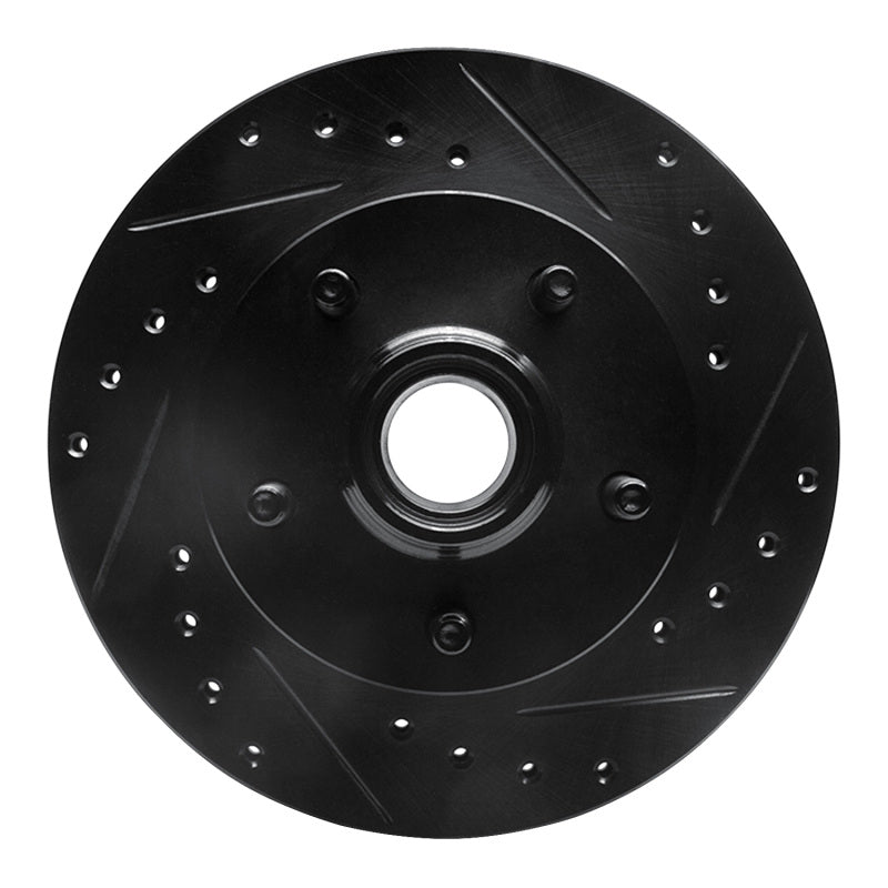 R1 98-02 Ford Ranger (USA/Canada) Front Right Drilled & Slotted Black Brake Rotor-Brake Rotors - Slot & Drilled-Grocery Getter Performance
