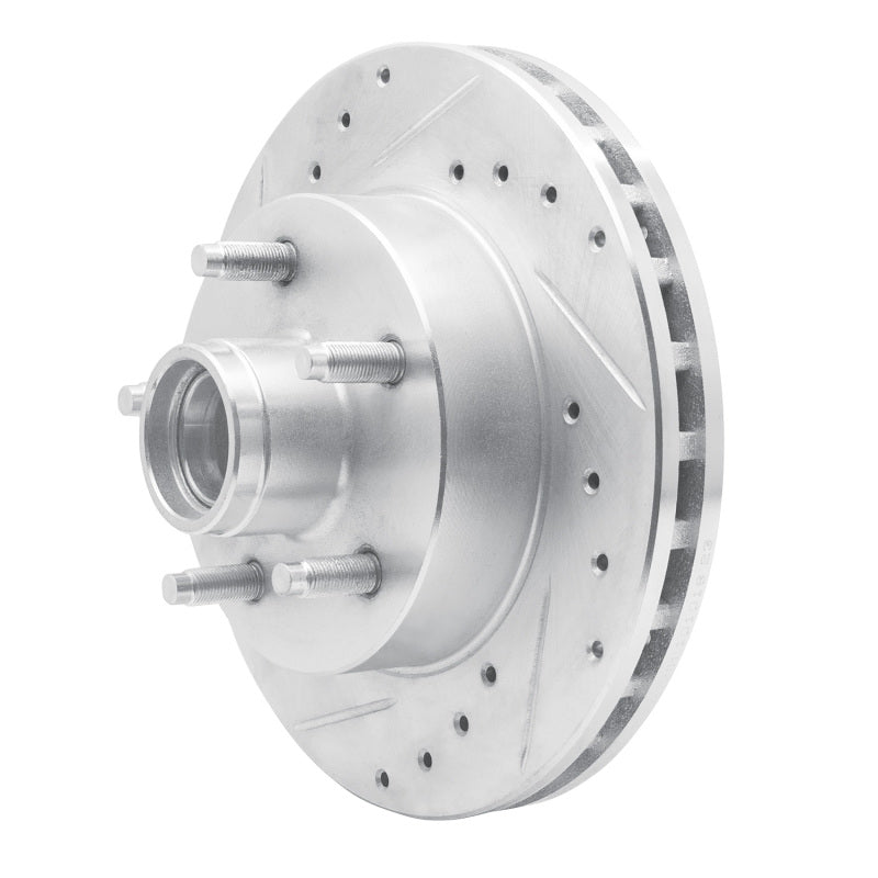 R1 98-02 Ford Ranger (USA/Canada) Front Right Drilled & Slotted Silver Brake Rotor-Brake Rotors - Slot & Drilled-Grocery Getter Performance