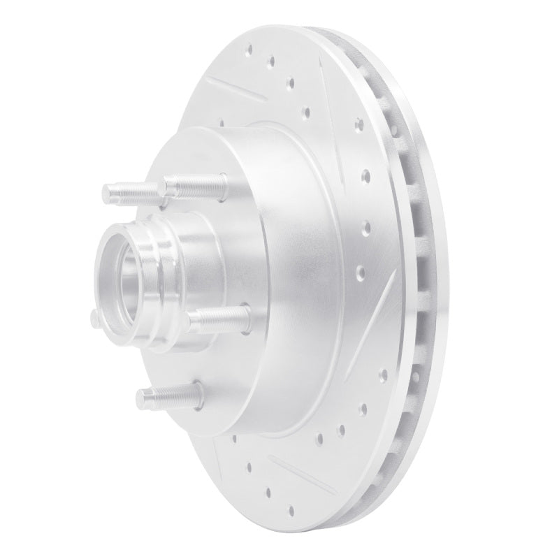 R1 98-02 Ford Ranger (USA/Canada) Front Right Drilled & Slotted Silver Brake Rotor-Brake Rotors - Slot & Drilled-Grocery Getter Performance