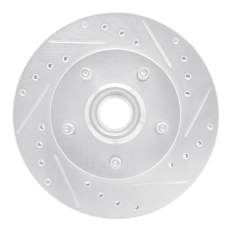 R1 98-02 Ford Ranger (USA/Canada) Front Right Drilled & Slotted Silver Brake Rotor-Brake Rotors - Slot & Drilled-Grocery Getter Performance