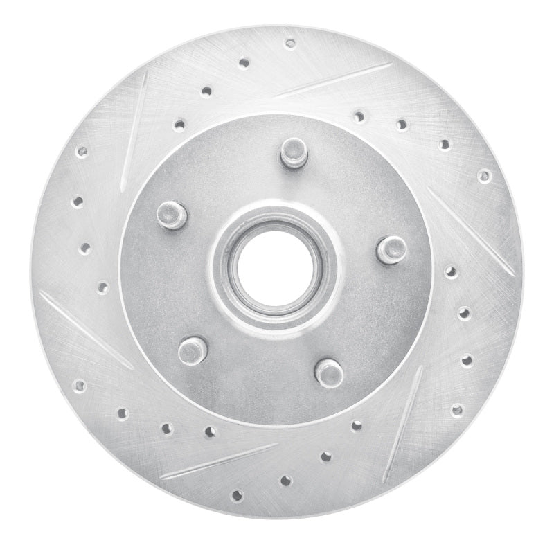 R1 98-02 Ford Ranger (USA/Canada) Front Right Drilled & Slotted Silver Brake Rotor-Brake Rotors - Slot & Drilled-Grocery Getter Performance