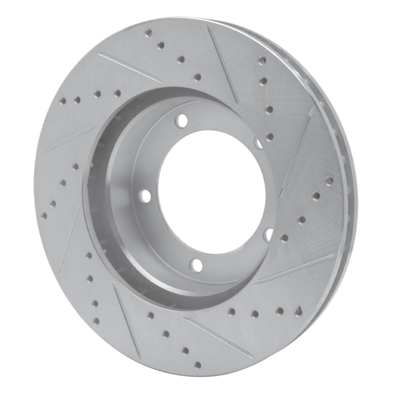 R1 98-07 Lexus LX470 Front Left Drilled & Slotted Silver Brake Rotor-Brake Rotors - Slot & Drilled-Grocery Getter Performance