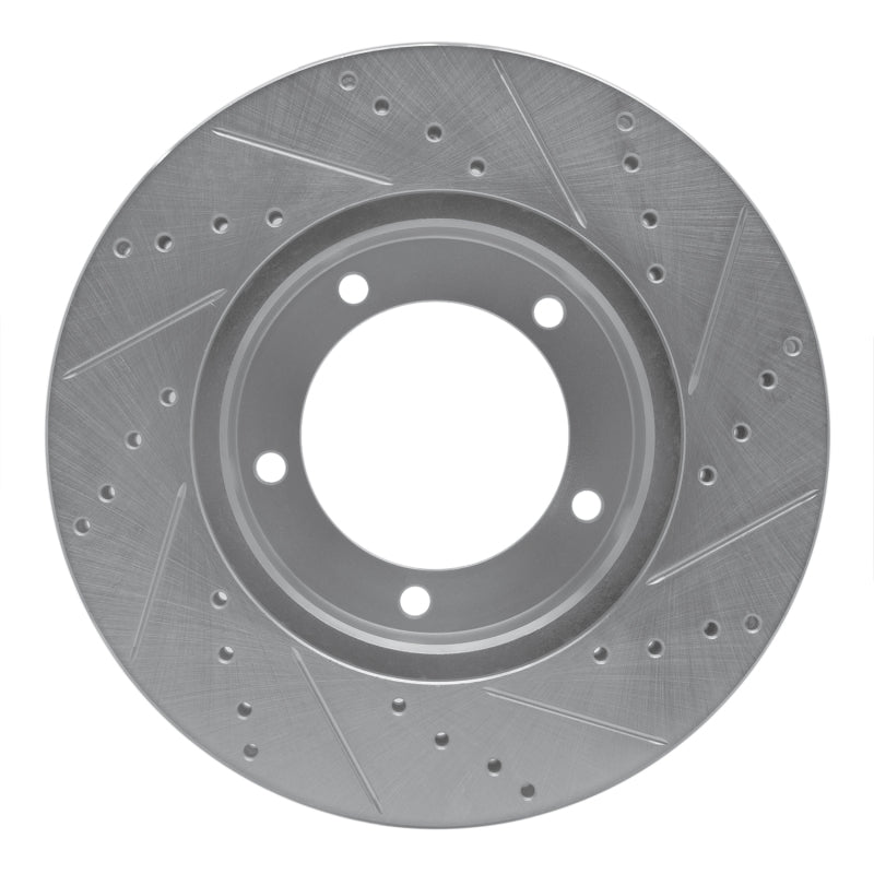 R1 98-07 Lexus LX470 Front Left Drilled & Slotted Silver Brake Rotor-Brake Rotors - Slot & Drilled-Grocery Getter Performance