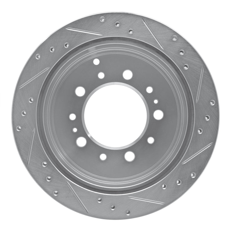 R1 98-07 Lexus LX470 Rear Left Drilled & Slotted Silver Brake Rotor-Brake Rotors - Slot & Drilled-Grocery Getter Performance