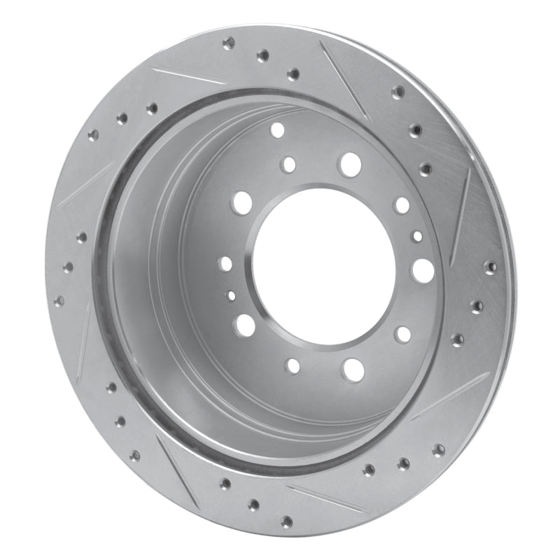 R1 98-07 Lexus LX470 Rear Left Drilled & Slotted Silver Brake Rotor-Brake Rotors - Slot & Drilled-Grocery Getter Performance