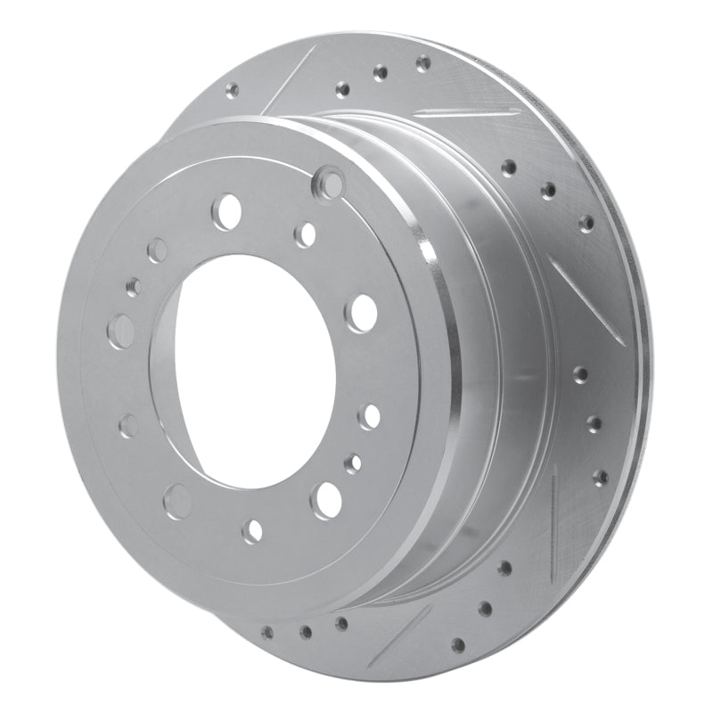 R1 98-07 Lexus LX470 Rear Left Drilled & Slotted Silver Brake Rotor-Brake Rotors - Slot & Drilled-Grocery Getter Performance