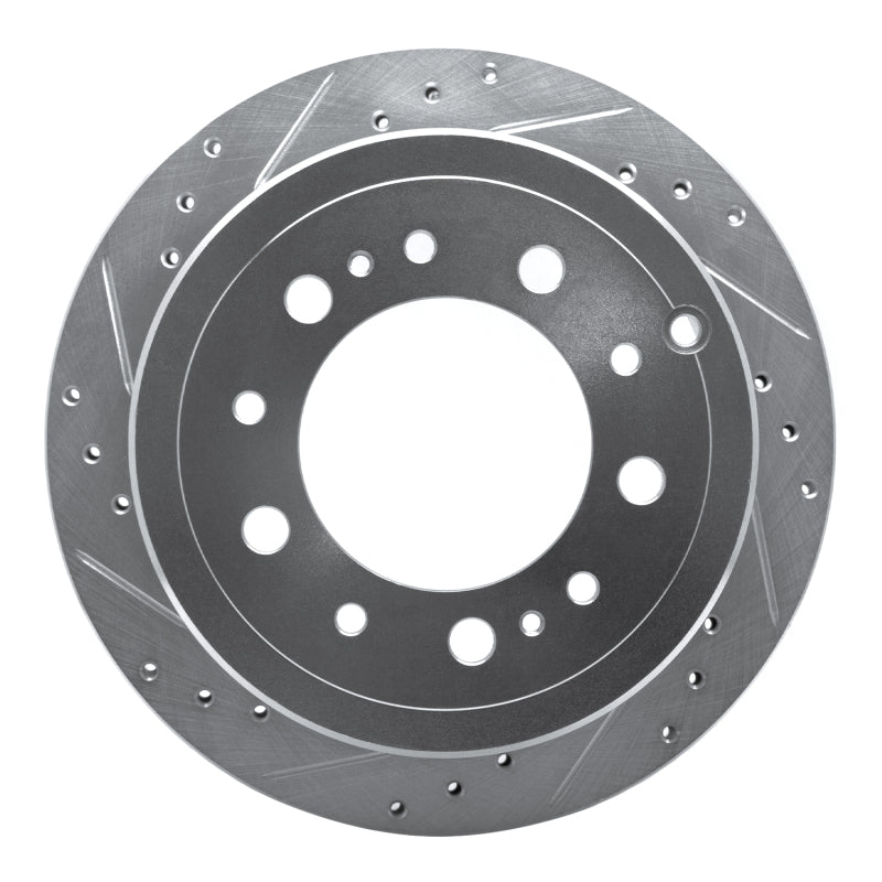 R1 98-07 Lexus LX470 Rear Left Drilled & Slotted Silver Brake Rotor-Brake Rotors - Slot & Drilled-Grocery Getter Performance