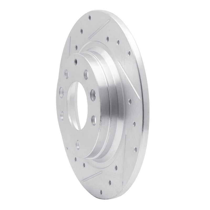 R1 98-15 Ford Fusion Rear Left Drilled & Slotted Silver Brake Rotor-Brake Rotors - Slot & Drilled-Grocery Getter Performance