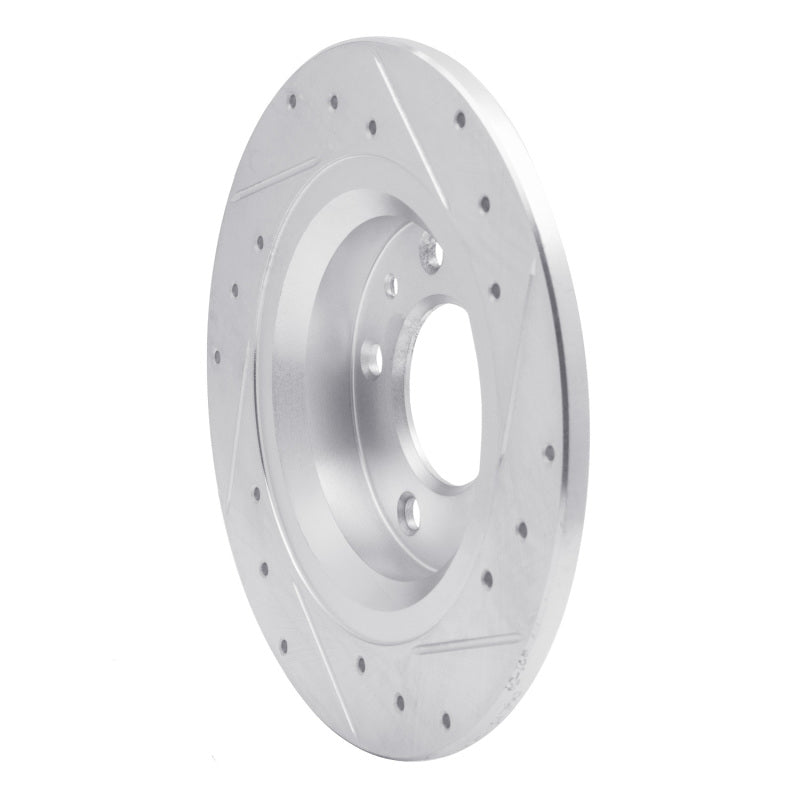 R1 98-15 Ford Fusion Rear Left Drilled & Slotted Silver Brake Rotor-Brake Rotors - Slot & Drilled-Grocery Getter Performance