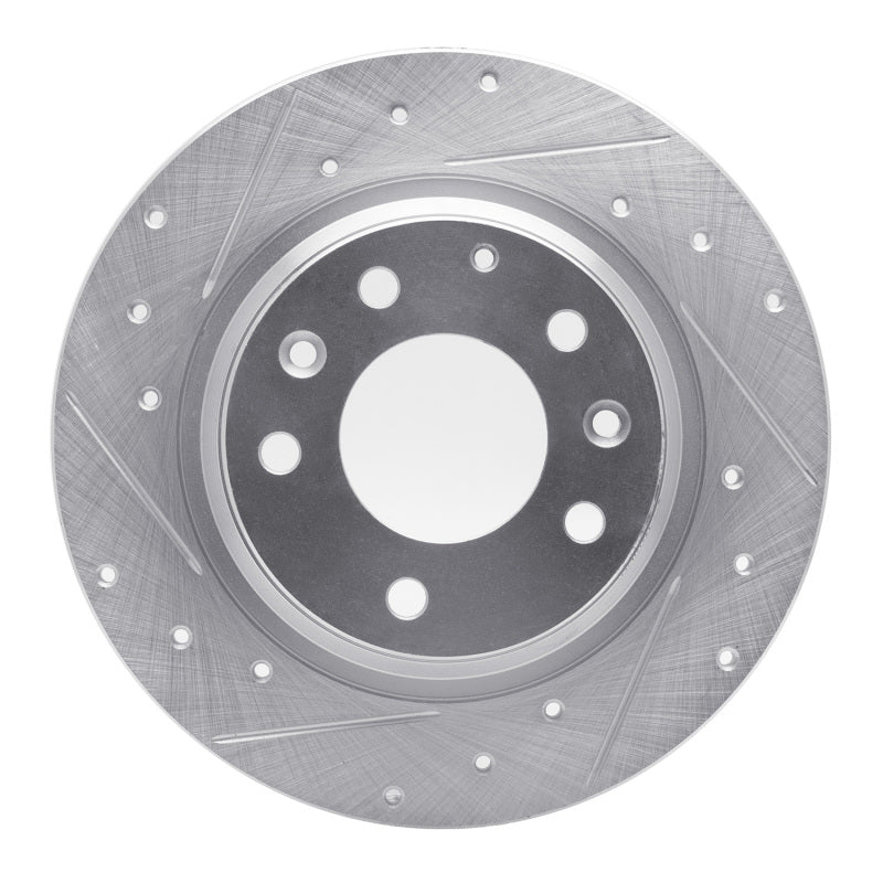 R1 98-15 Ford Fusion Rear Left Drilled & Slotted Silver Brake Rotor-Brake Rotors - Slot & Drilled-Grocery Getter Performance