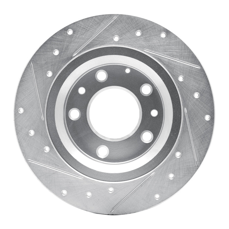 R1 98-15 Ford Fusion Rear Right Drilled & Slotted Silver Brake Rotor-Brake Rotors - Slot & Drilled-Grocery Getter Performance
