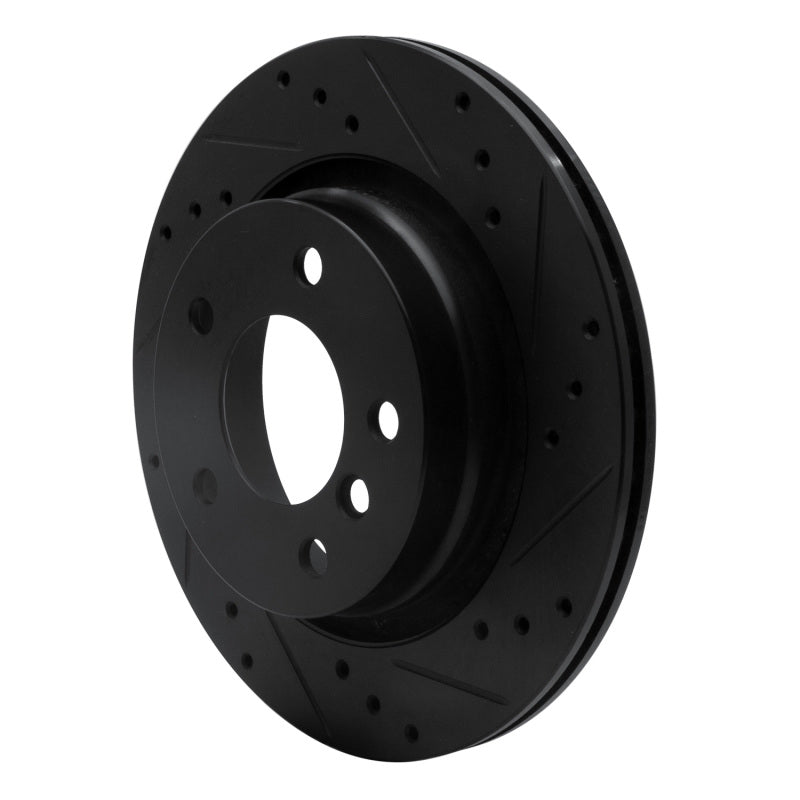 R1 99-06 BMW 325I (USA/Canada) Rear Right Drilled & Slotted Black Brake Rotor-Brake Rotors - Slot & Drilled-Grocery Getter Performance