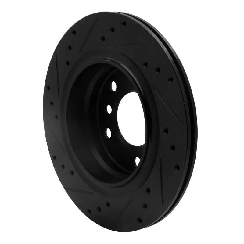 R1 99-06 BMW 325I (USA/Canada) Rear Right Drilled & Slotted Black Brake Rotor-Brake Rotors - Slot & Drilled-Grocery Getter Performance