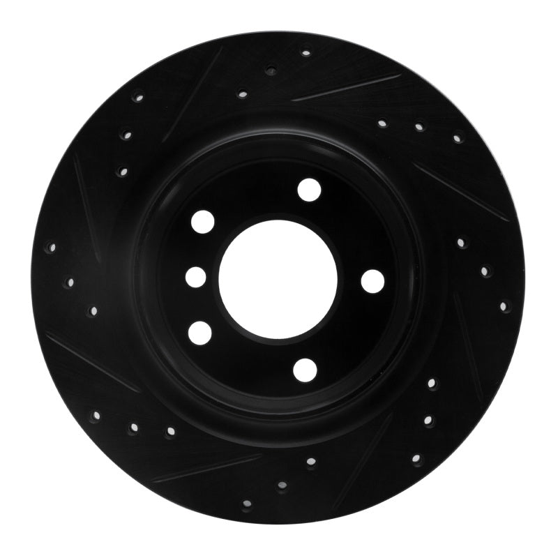 R1 99-06 BMW 325I (USA/Canada) Rear Right Drilled & Slotted Black Brake Rotor-Brake Rotors - Slot & Drilled-Grocery Getter Performance