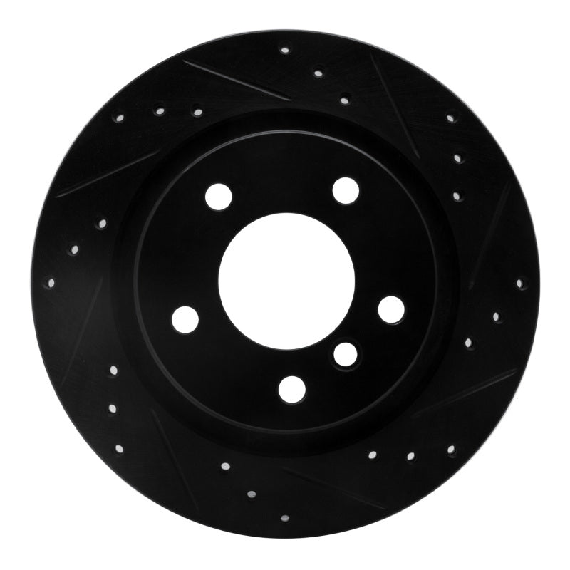 R1 99-06 BMW 325I (USA/Canada) Rear Right Drilled & Slotted Black Brake Rotor-Brake Rotors - Slot & Drilled-Grocery Getter Performance