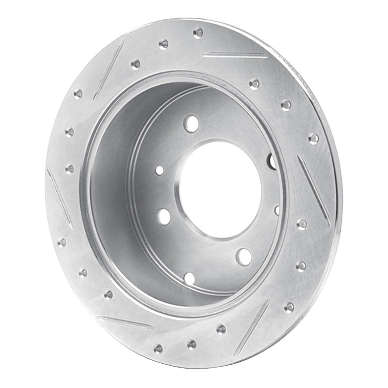 R1 99-06 Hyundai SONATA Rear Right Drilled & Slotted Silver Brake Rotor-Brake Rotors - Slot & Drilled-Grocery Getter Performance