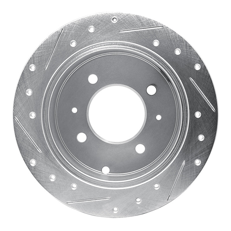 R1 99-06 Hyundai SONATA Rear Right Drilled & Slotted Silver Brake Rotor-Brake Rotors - Slot & Drilled-Grocery Getter Performance