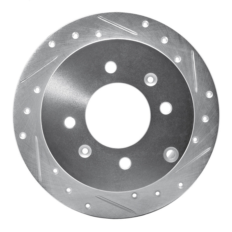 R1 99-06 Hyundai SONATA Rear Right Drilled & Slotted Silver Brake Rotor-Brake Rotors - Slot & Drilled-Grocery Getter Performance