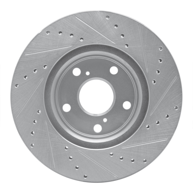 R1 99-07 Lexus ES300 Front Left Drilled & Slotted Silver Brake Rotor-Brake Rotors - Slot & Drilled-Grocery Getter Performance