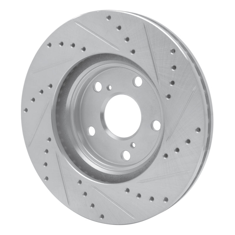 R1 99-07 Lexus ES300 Front Left Drilled & Slotted Silver Brake Rotor-Brake Rotors - Slot & Drilled-Grocery Getter Performance