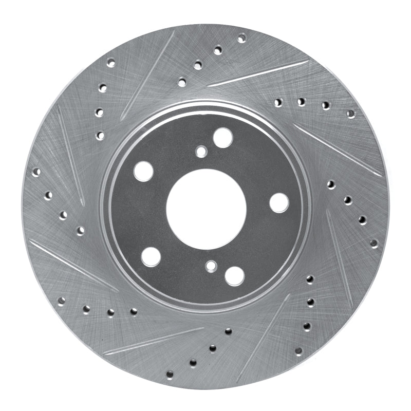 R1 99-07 Lexus ES300 Front Left Drilled & Slotted Silver Brake Rotor-Brake Rotors - Slot & Drilled-Grocery Getter Performance