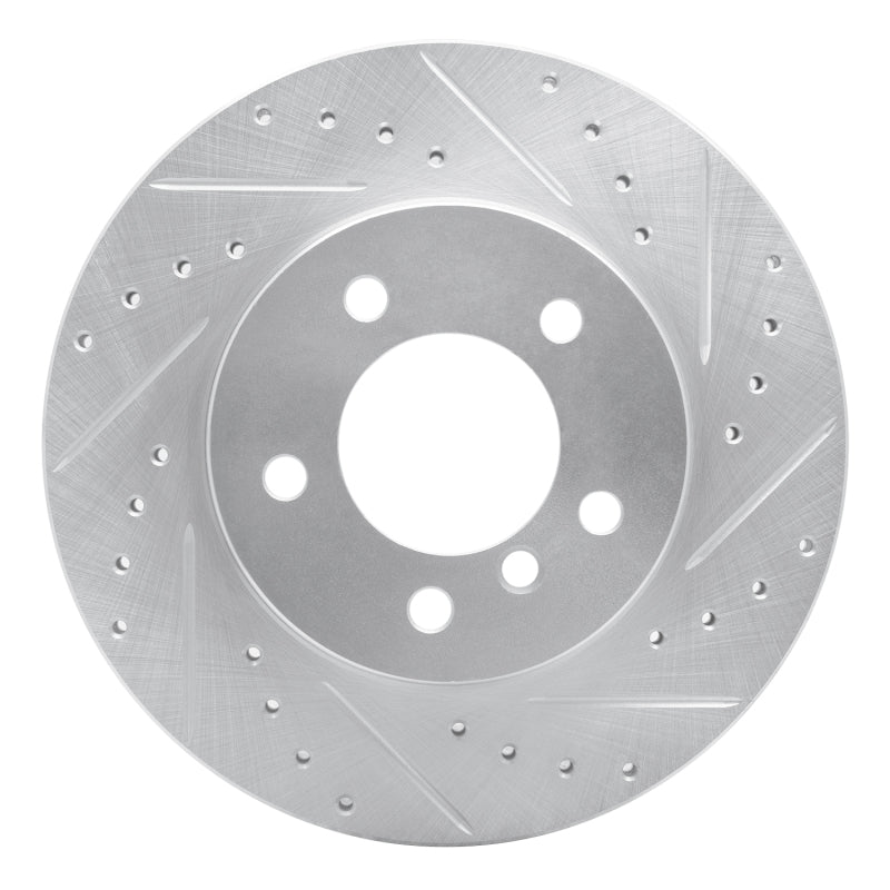 R1 99-08 BMW 325I (USA/Canada) Front Right Drilled & Slotted Silver Brake Rotor-Brake Rotors - Slot & Drilled-Grocery Getter Performance
